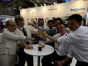Delighted Tru-Marine visitors displaying their temporary "dragon tattoos"