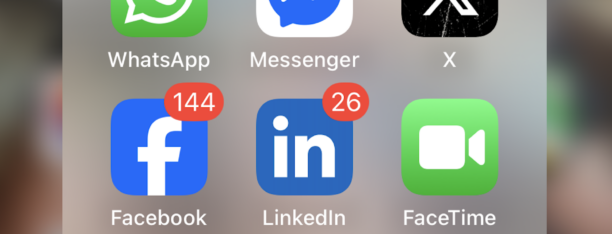 social media notifications overload LinkedIn Facebook X marine business communication