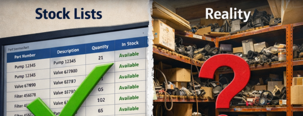 Stock list vs reality